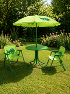 Kindermeubelset - 2 Stoelen - Parasol - Tafel - Groen - Kikker