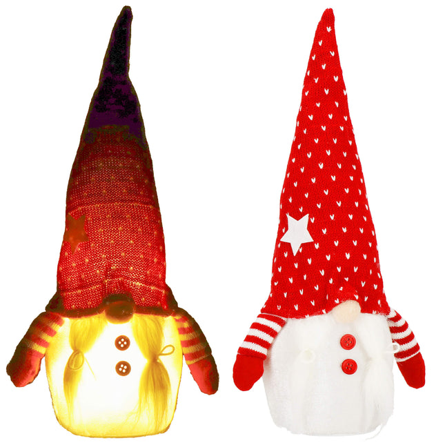 Kerstgnome | 1 Stuk | Lichtgevend | 33 cm