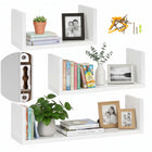 Wandplank - Boekenplank - Kruidenplank - Ophangbaar - 3 Delig - Wit - Metaal - 3 Kg - 15 x 30 x 1,5 Cm