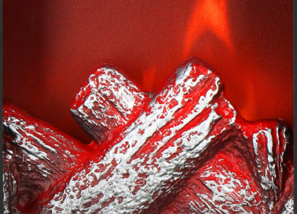 Open Haard - Kachel - Verwarming - Decoratieve Verlichting - Baterijen - USB LED - 60x10x19,5 cm - Zwart