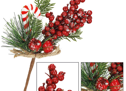 Kersttak | Decoratie | Rood | Zuurstok | 24 cm