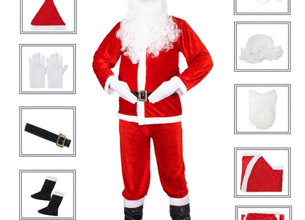 Kerstman Kostuum | Kerstman Pak | Verkleedkleding | 9-Delig | Rood