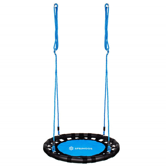 Nestschommel | Kinderschommel | Ø80 CM | Max 100 KG | Zwart/Lichtblauw