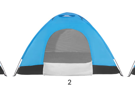 Koepeltent | Toeristentent | Kampeertent | Tent | Waterdicht | 2 Persoons | Grijs / Zwart / Blauw | 150 x 200 x 110 cm