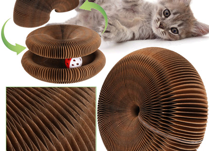 Krabpaal - Voor Katten - Meubelbescherming - Golfkarton -Balletje - Bruin