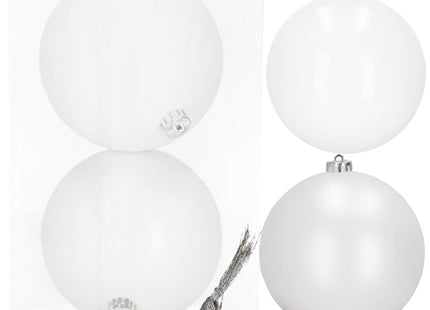 Kerstballen | 2 Stuks | 15 cm | Wit
