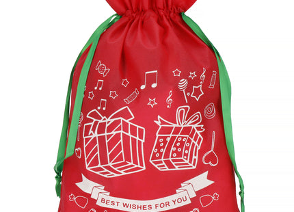 Kerstzak | Cadeautas | Rood/Wit/Groen