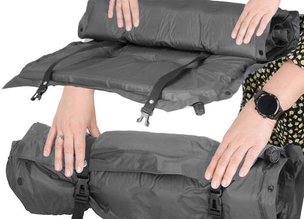 Slaapmat - Zelfopblazend - 193 cm - Inclusief Hoes & Hoofdkussen - Grijs