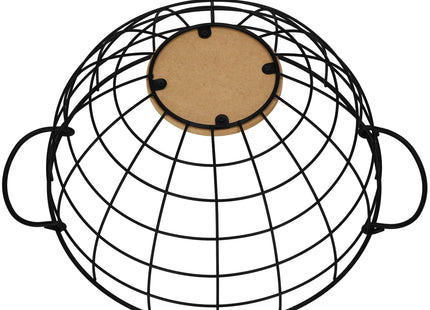 Fruitmand - Metalen Mand - Zwart - 28x15 cm