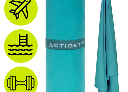 Strandlaken | Badlaken | Strandhanddoek | Microvezel | 180 x 100 cm | Turquoise
