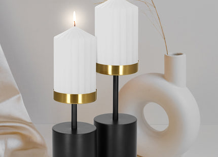 Kandelaar - Metaal - Set Van 2 - Rond - Zwart/Goud