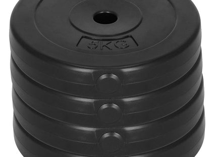 Halterschijven | 4 x 5 kg | Kunststof | Zwart