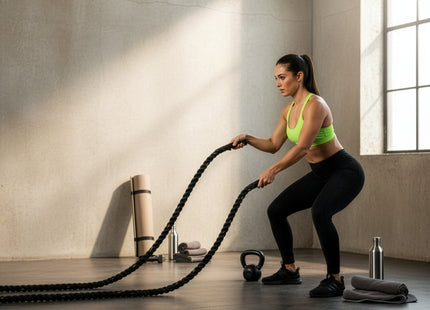 Battle Rope - 9 Meter - Inclusief Hoes - 6.2 KG - Zwart