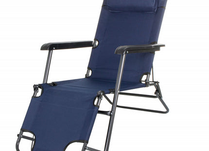 Tuinstoel | Ligstoel | Ligbed | Verstelbaar | Inclusief Hoofdsteun | Marineblauw