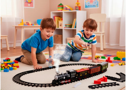 Springos® Speelgoedtrein - Stoomgeluid - Met afstandsbediening - 18 Delig