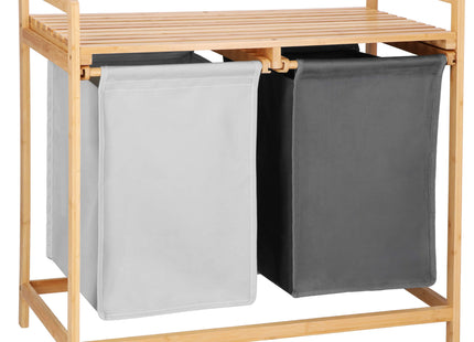 Dubbele Wasmand | 80 Liter | Naturel | Bamboe