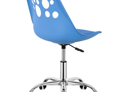 Kinder Bureaustoel - Draaibaar - Metalen Onderstel - Kunststof - Blauw - 120 kg
