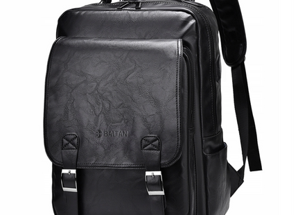 (BALT-PLC-002-02) Baltan Leren Rugzak - Backpack - Zwart - 40 X 28 X 14 CM