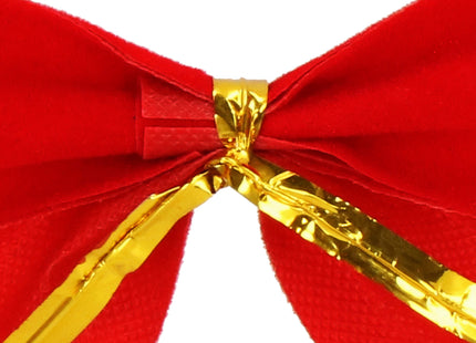 Kersthanger | Kerstversiering | Kerstdecoratie Voor Binnen | Kerststrik | Rood | 8 cm | 6 Stuks