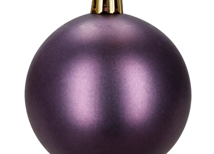 Kerstballen | 24 Stuks | 6,5 cm | Paars | Bruin | Parelmoer | Roségoud