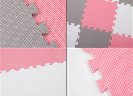 Speelmat | Speelmat Foam | Puzzelmat | Figuren | 9 Puzzelstukken | Roze | 95.5 x 95.5 cm