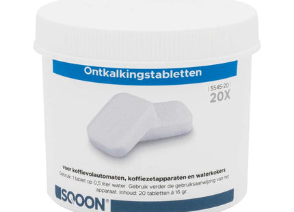 SQOON® Ontkalkingstabletten – 20 stuks – 16 gram – Universeel voor Koffiemachines