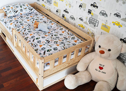 Kinderbed  - Veiligheid - Kasten - Hout - Lichtbruin - 160 x 80cm