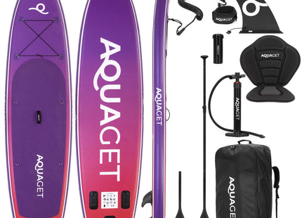 SUP Board - Opblaasbaar Paddle Board - Met Tas - Met Zitje -Inclusief Accessoires - Complete Set - Max. 220KG - 350x83,5cm - Paars/Rood