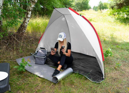 Strandtent | Pop-Up Strandtent | UV Filter | Inclusief Draagtas | 120 x 210 x 120 cm | Grijs