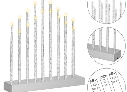 LED Kaarsenbrug | Batterijen | Zilver | Warm Wit