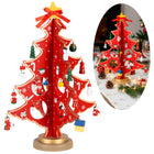 Kerstboom | Bouwpakket | Ornamenten | Rood | 29 Cm | Hout