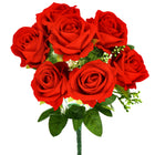 Kunstboeket - Sierboeket - Decoratief - Rozen - Decoratief - Rood - 7 Stuks - 37 cm