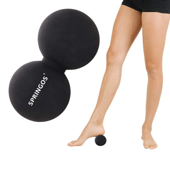 Massage Bal | Triggerpoint Bal | Peanut Ball | Lacrosse Bal | Massage | Mat Zwart | 13 cm