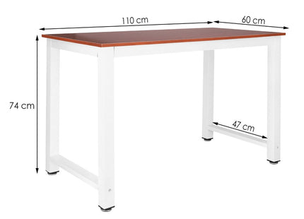 Eettafel | Tafel | 110 x 60 cm | Wit/Kersen