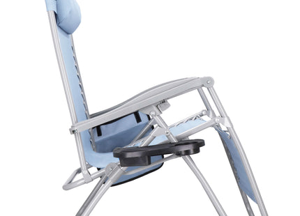 Tuinstoel | Ligstoel | Opvouwbaar | Verstelbaar | Ergonomische Hoofdsteun | Lichtblauw