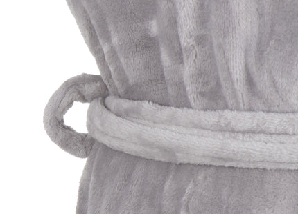 Badjas - Fleece - Grijs - Capuchon - Riem - Maat L/XL