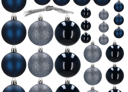 Kerstballen | 30 Stuks | 6/5/4 cm | Marineblauw