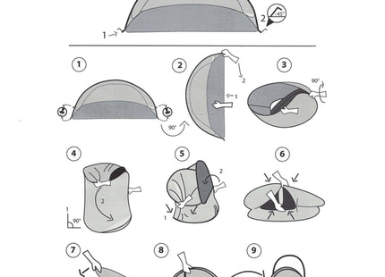 Strandtent | Pop-Up Strandtent | UV Filter | Inclusief Draagtas | 200 x 120 x 110 cm | Wit/Oranje