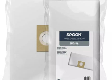 SQOON® Stofzuigerzakken Geschikt voor Soteco 07882 - High Filtration - 5 Stuks
