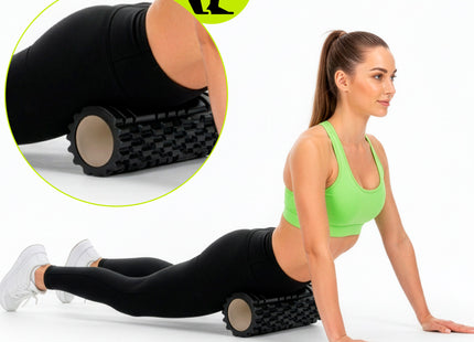 Foam roller - Triggerpoint massage - Massage roller - 33 CM - Medium Hard - Zwart