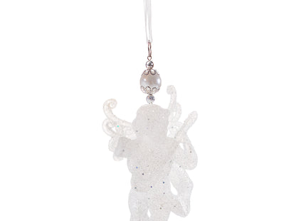 Kersthanger | Engel | Kerstboomhanger | Wit | Glitters | Kunststof |13 cm
