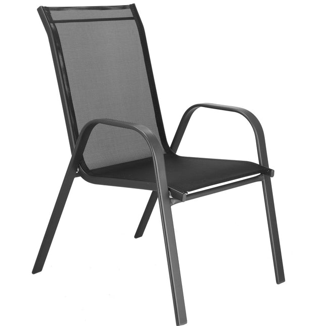 Tuinstoel | Tuinstoelen | Tuinstoel Buiten | Staal & Textileen | 130 kg | Grijs