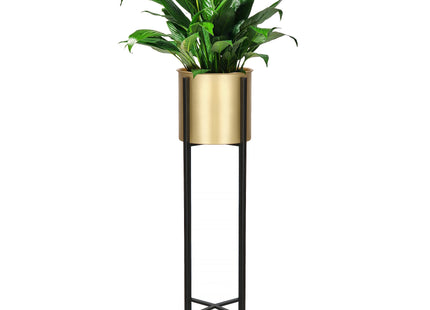 Staande Plantenbak | Plantenbakken | Metaal Zwart/Goud | 82 cm