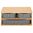 Sieradendoos -Juwelendoos - Sieradenopberger - Cosmetica-  Lichtbruin - Bamboe - 3 Lades