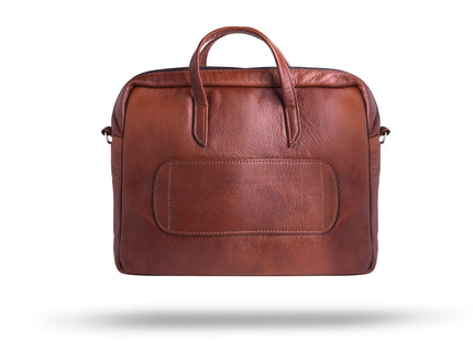 Leren Aktetas - Laptoptas - 15,6 inch - Bruin - 43 x 35 x 4,5 CM