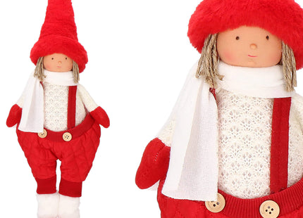Kerstdame - Kerstversiering - Rode Kabouter - 52 cm