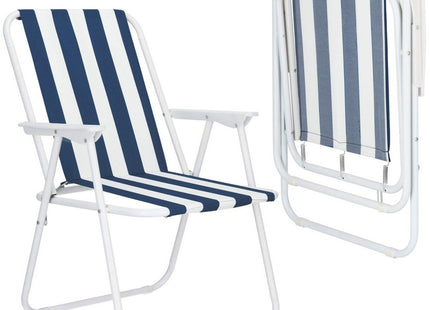 Campingstoel | Inklapbaar | Blauw/Wit