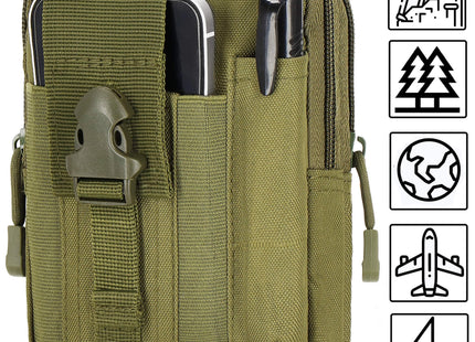 Heuptas - Riem - Militair - Buidel set - Polyester - Ritssluiting - Donkergroen