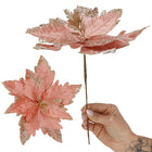 Kunstbloem - Kunststof - Roze - Glitters - 29 cm