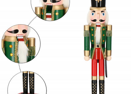 Notenkraker Kerst | 60 cm | Groen/Rood/Goud/Zwart